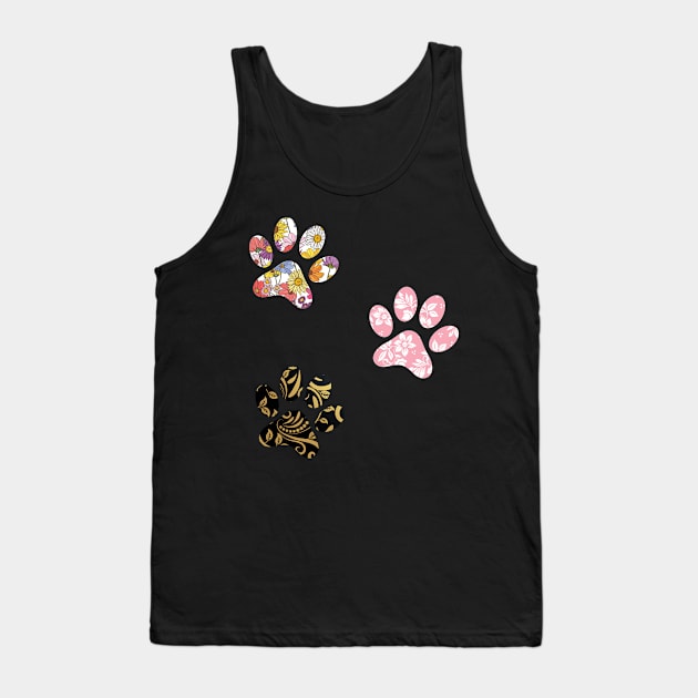 Floral Paw Trio Tank Top by Ras-man93